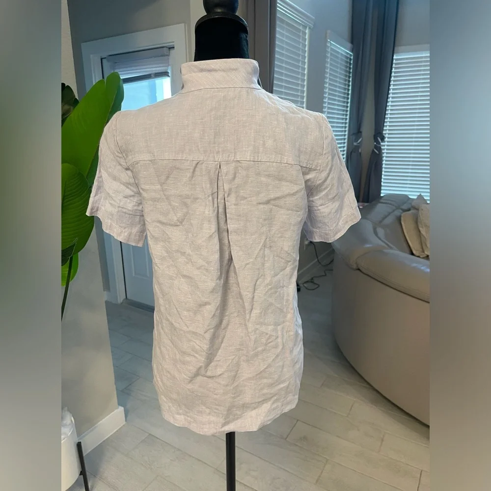 Lafayette 148 Bourne illustrious linen blouse XS